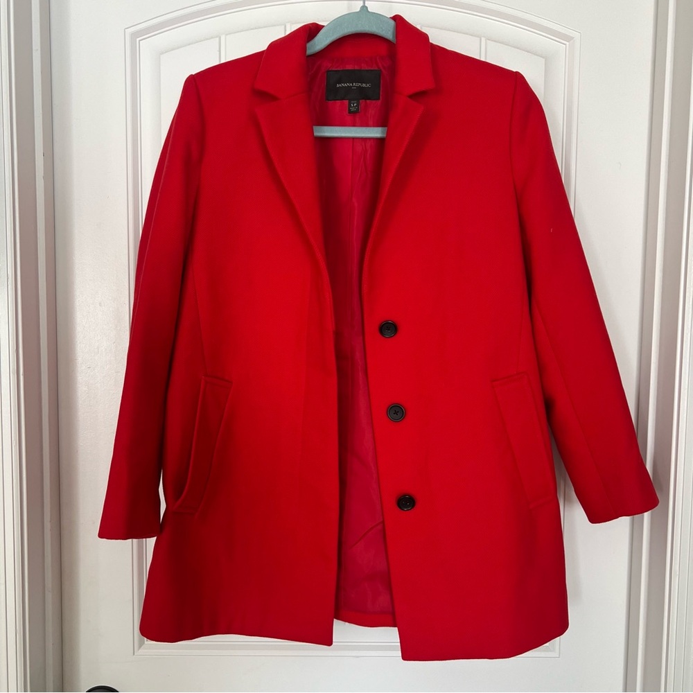 Banana Republic Red Petite Small Coat